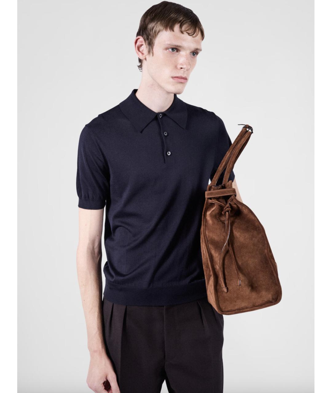 PRADA Темно-синее поло с коротким рукавом, фото 3