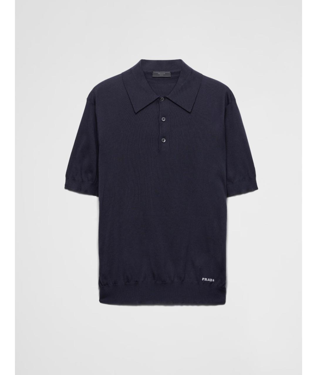 PRADA Темно-синее поло с коротким рукавом, фото 7