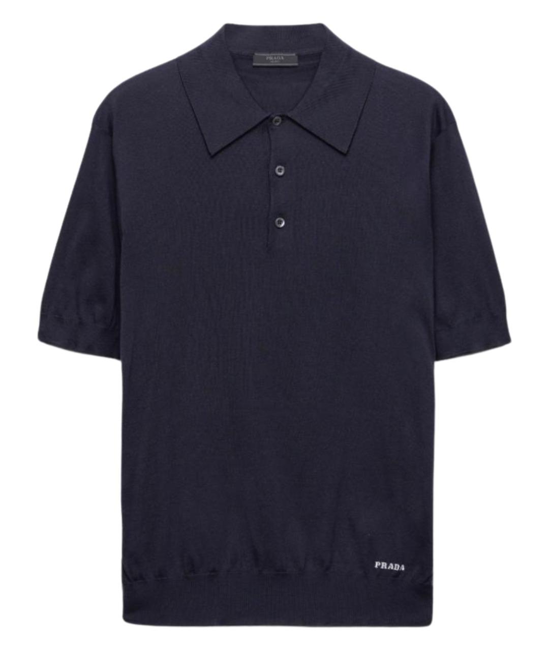 PRADA Темно-синее поло с коротким рукавом, фото 1
