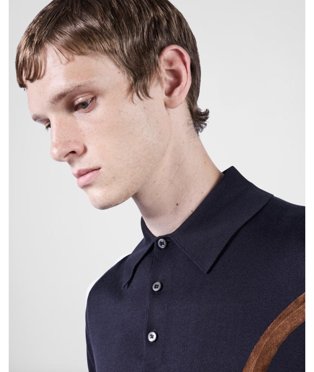 PRADA Темно-синее поло с коротким рукавом, фото 6