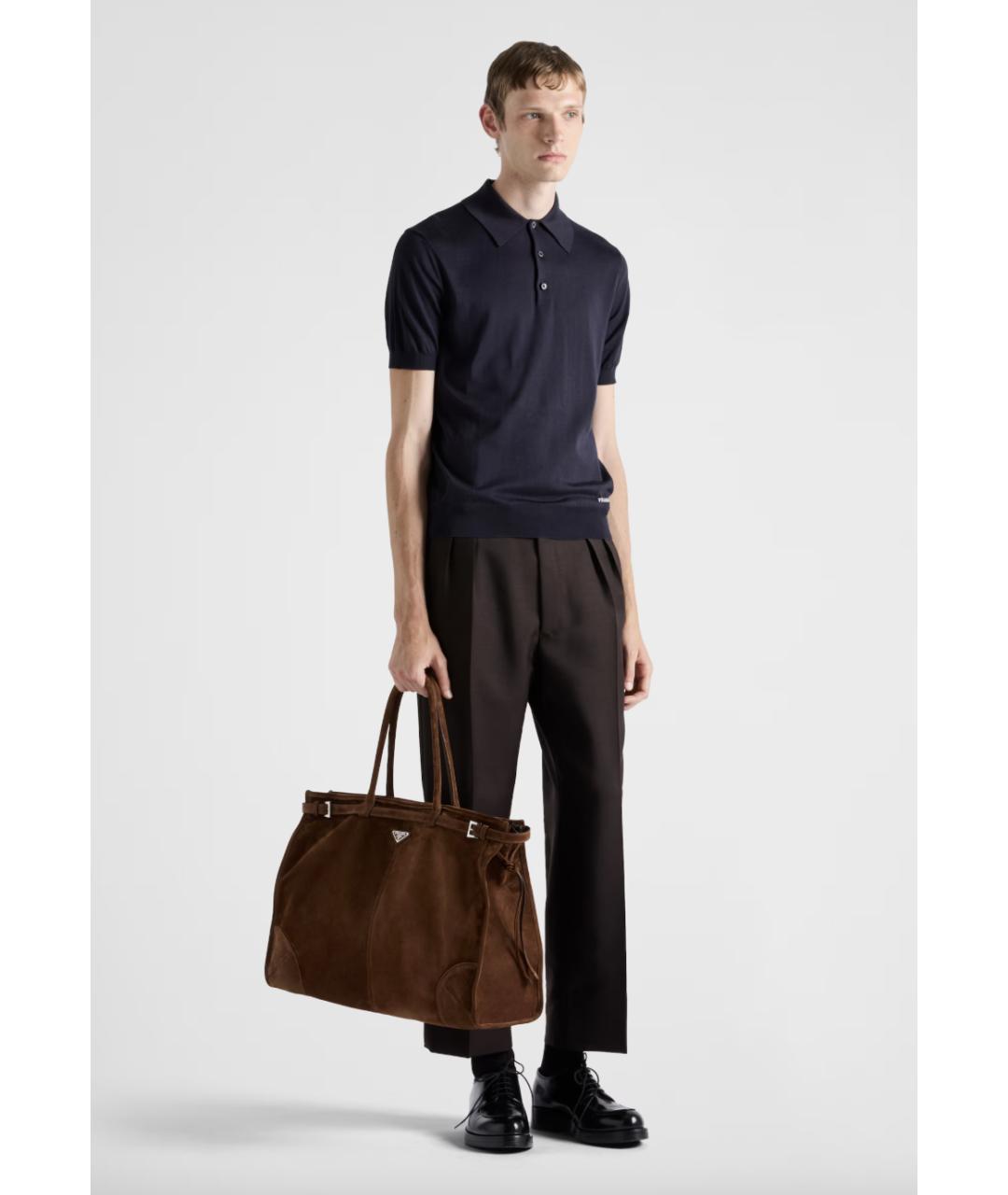 PRADA Темно-синее поло с коротким рукавом, фото 2