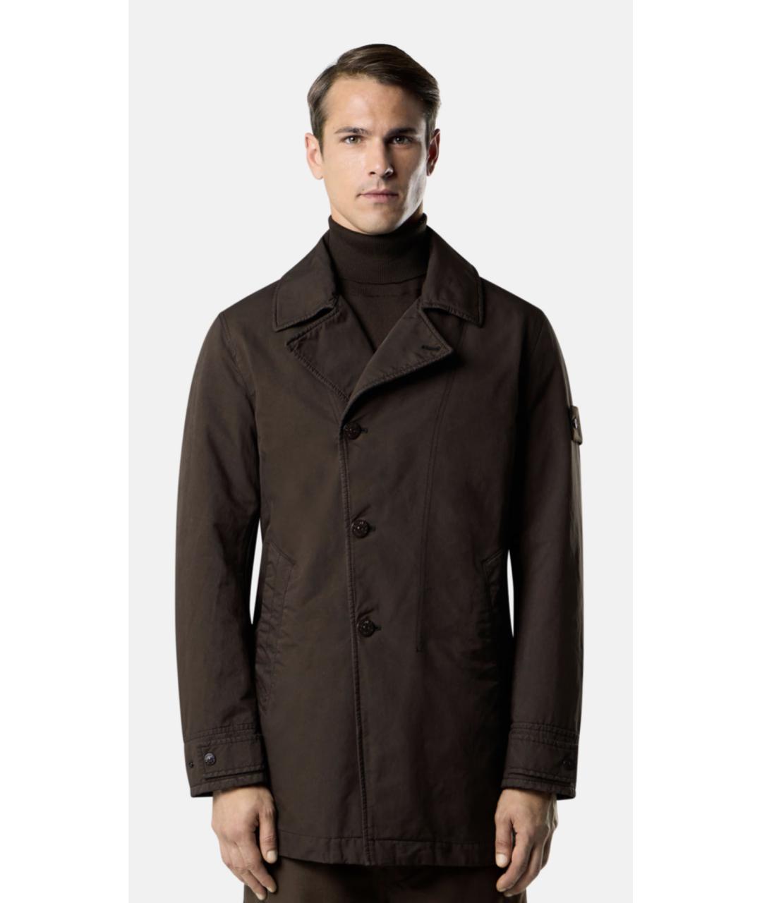 STONE ISLAND Коричневая полиэстеровая куртка, фото 2