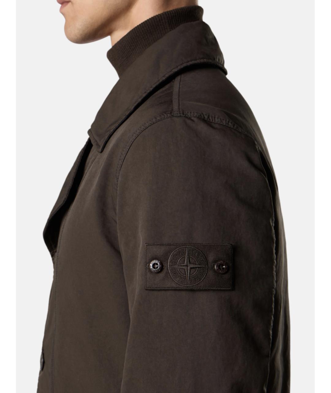 STONE ISLAND Коричневая полиэстеровая куртка, фото 3