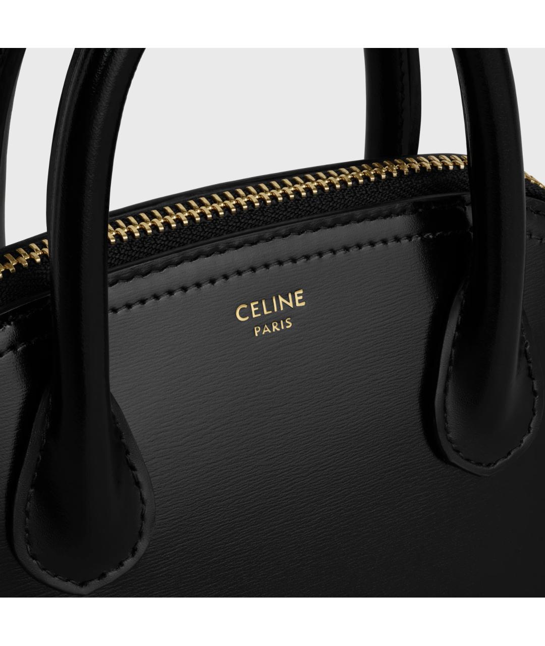 CELINE Черная кожаная сумка тоут, фото 4