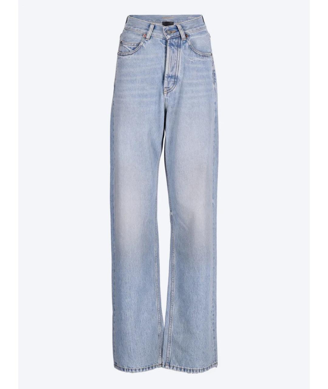 SAINT LAURENT Голубые хлопковые прямые джинсы, фото 4