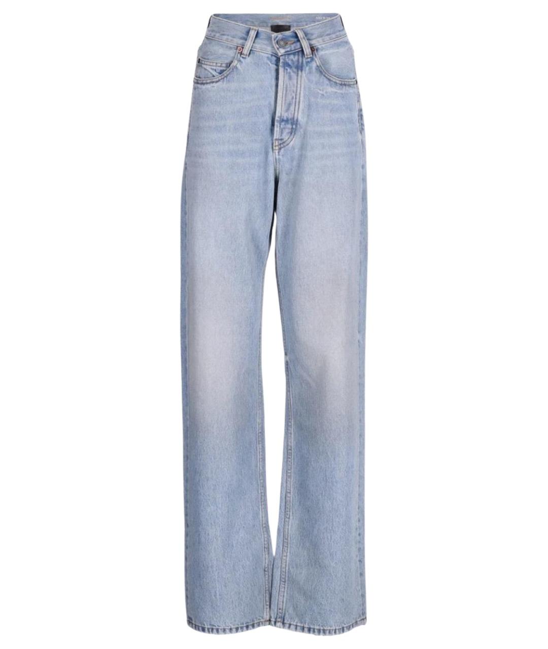 SAINT LAURENT Голубые хлопковые прямые джинсы, фото 1