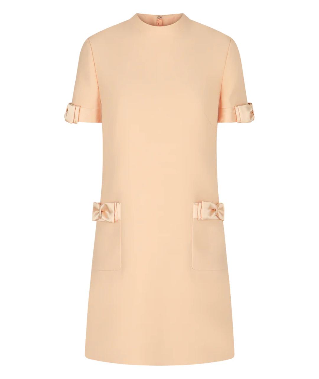 VALENTINO Бежевое шерстяное вечернее платье, фото 1