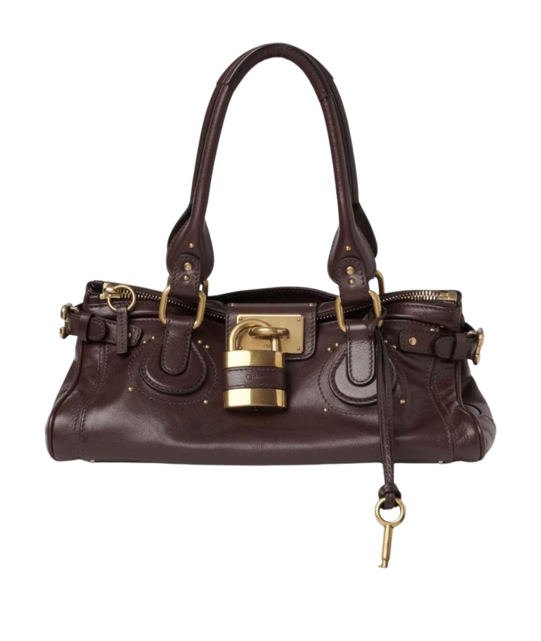 CHLOE Бордовая кожаная сумка тоут, фото 1