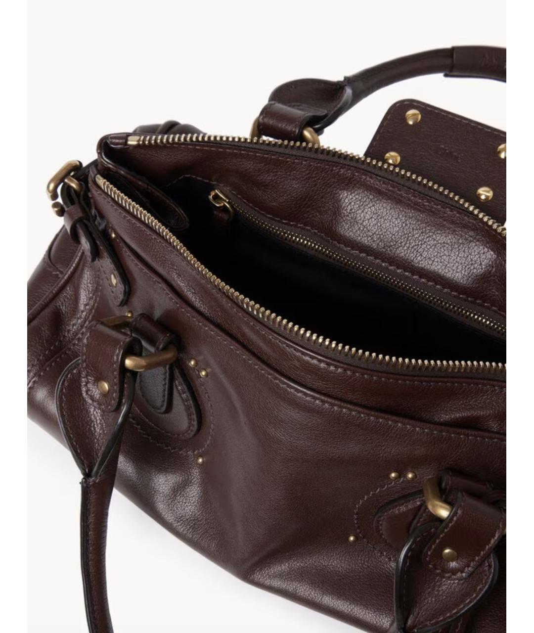 CHLOE Бордовая кожаная сумка тоут, фото 3