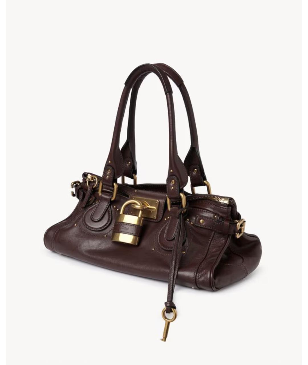 CHLOE Бордовая кожаная сумка тоут, фото 2