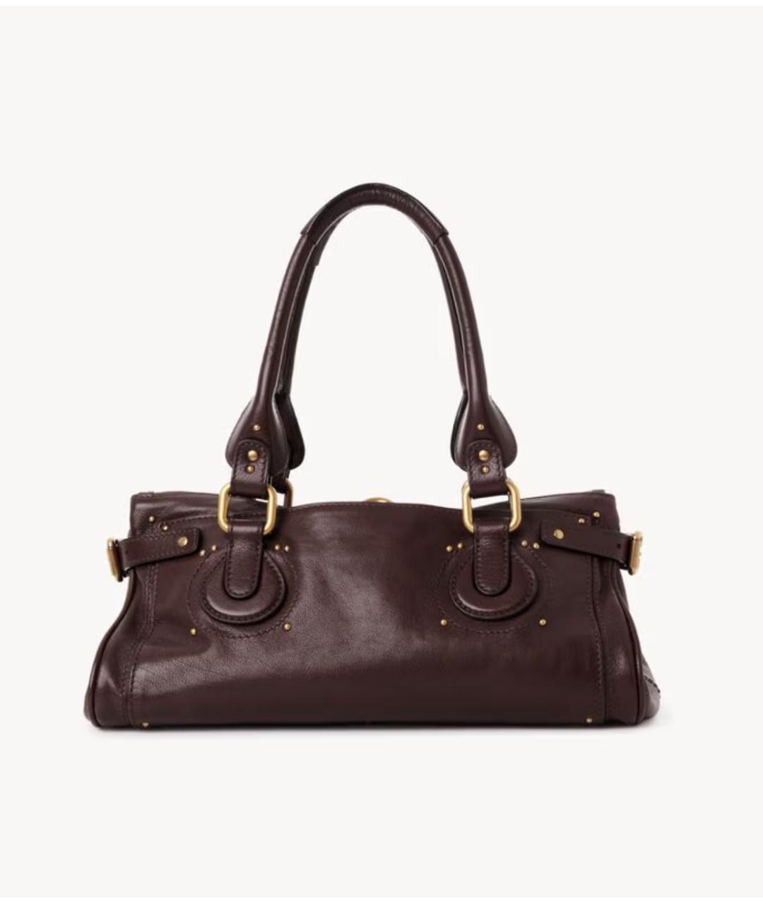 CHLOE Бордовая кожаная сумка тоут, фото 4