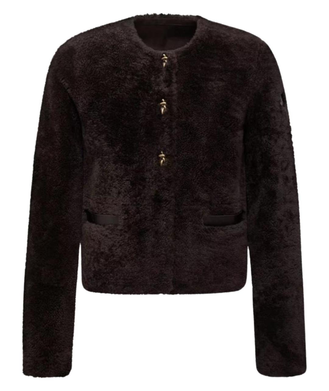 MONCLER Коричневая меховая куртка, фото 1