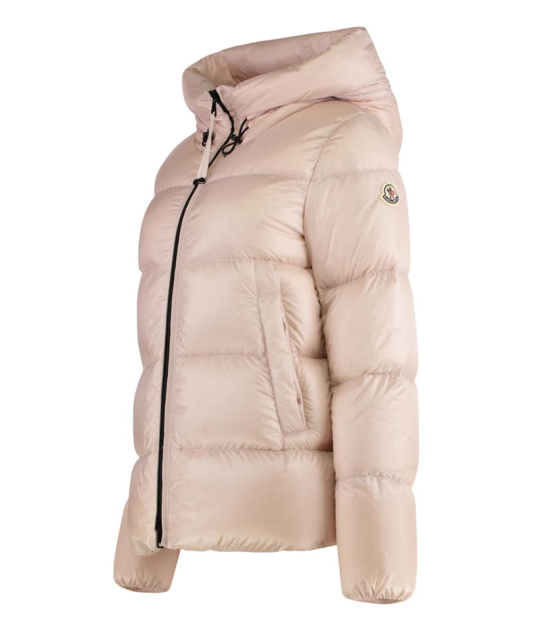 MONCLER Розовый полиамидовый пуховик, фото 3