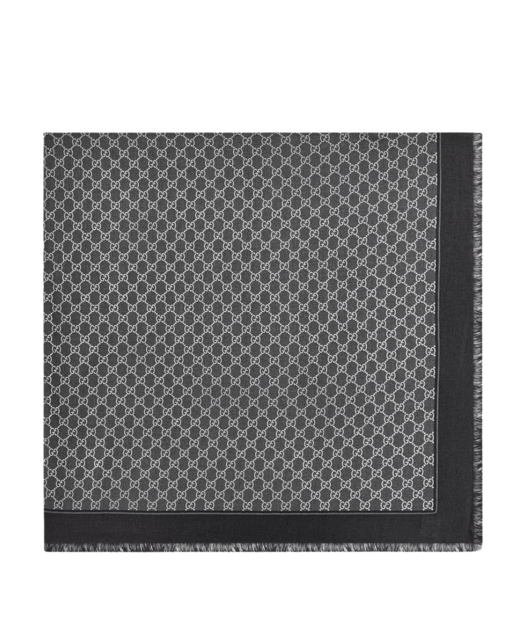 GUCCI Серый шерстяной шарф, фото 1