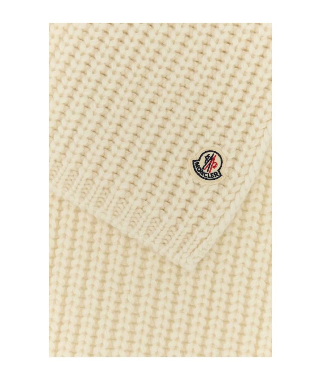 MONCLER Белый шарф, фото 2