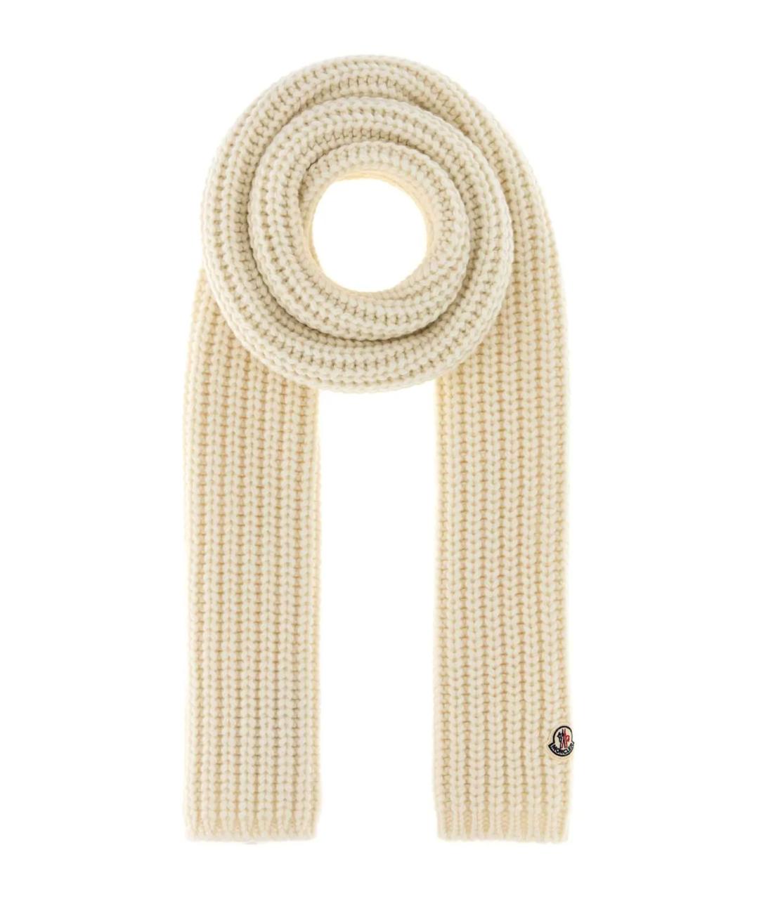 MONCLER Белый шарф, фото 1