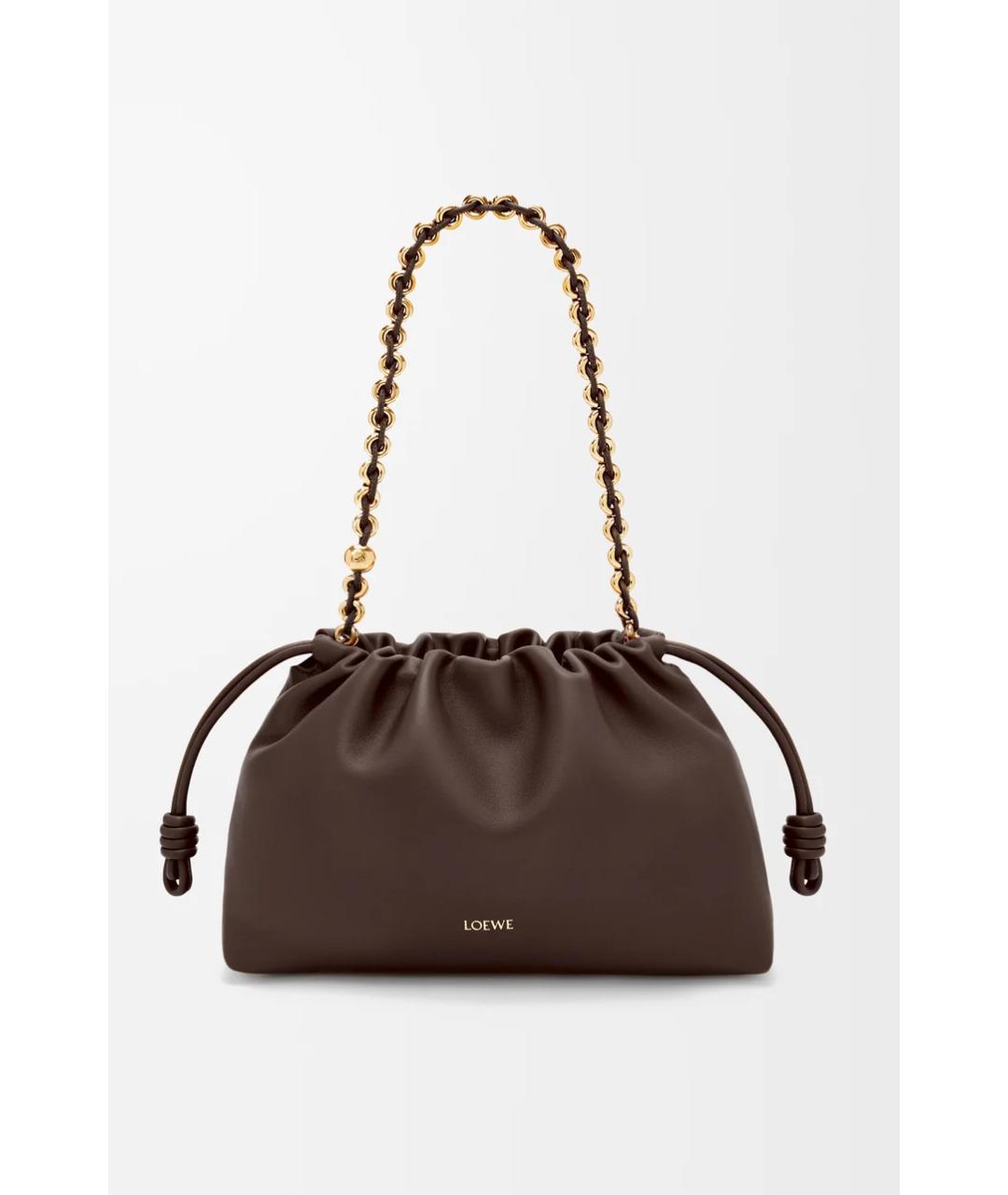 LOEWE Коричневая кожаная сумка через плечо, фото 4