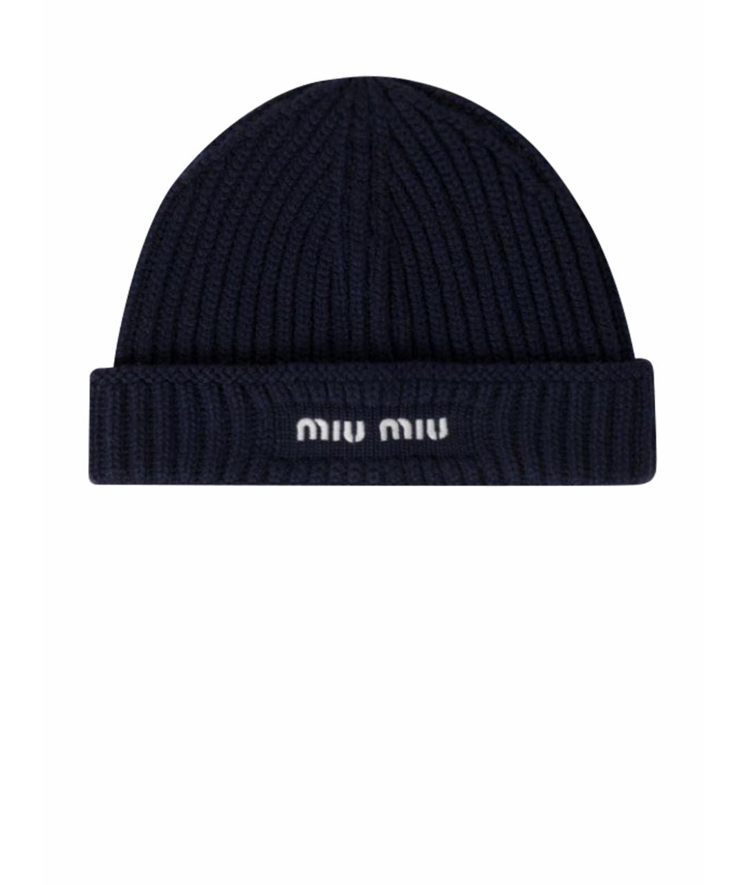MIU MIU Черная шерстяная шапка, фото 1