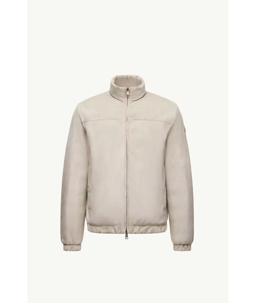 MONCLER Бежевая замшевая куртка, фото 5