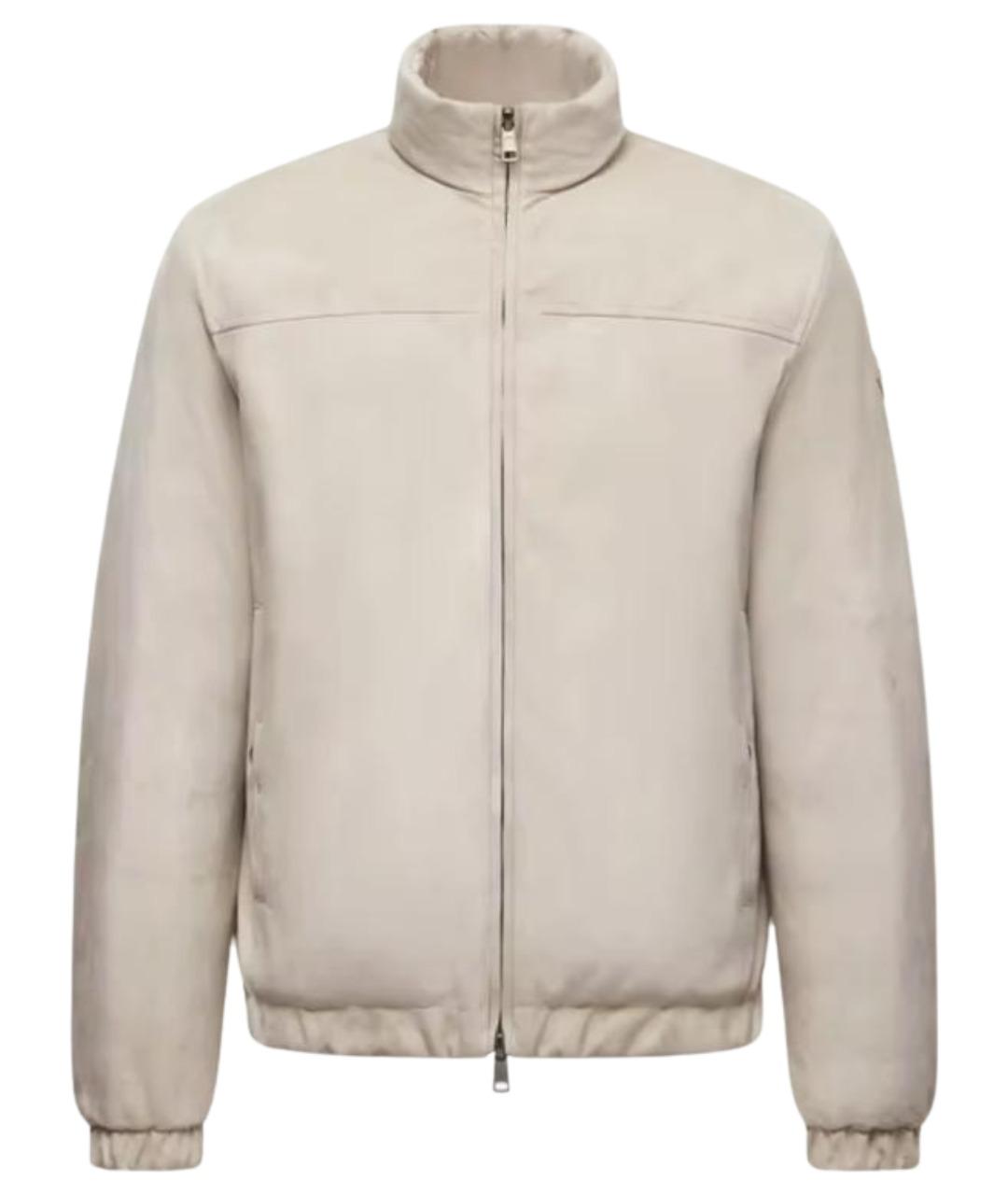 MONCLER Бежевая замшевая куртка, фото 1