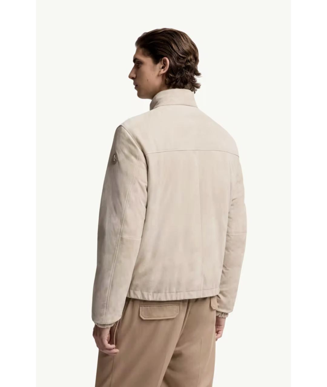 MONCLER Бежевая замшевая куртка, фото 3
