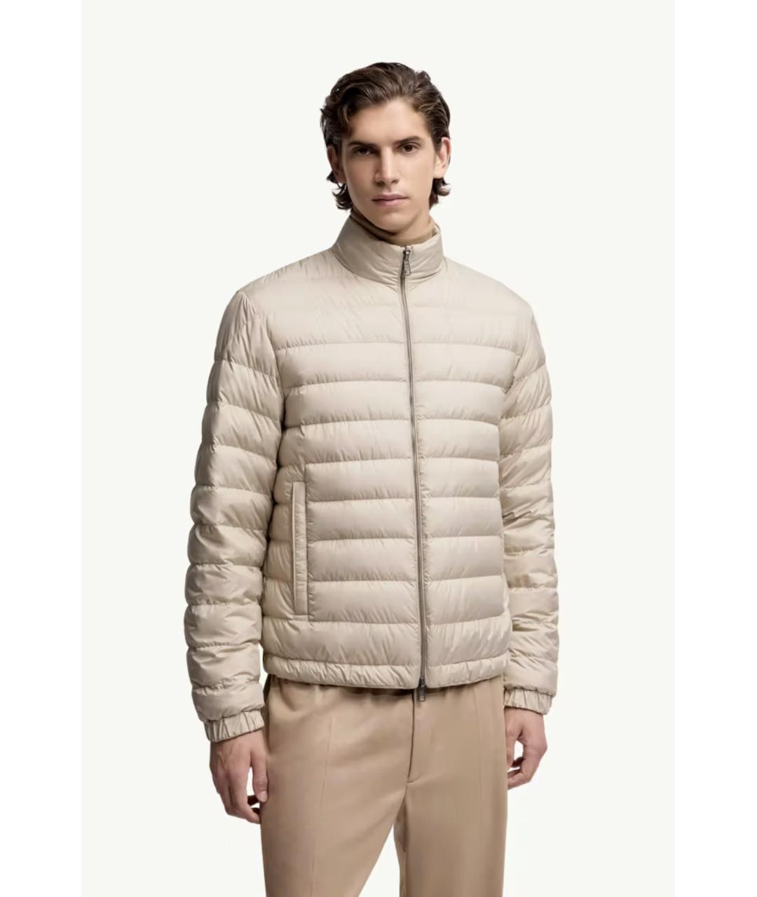 MONCLER Бежевая замшевая куртка, фото 4