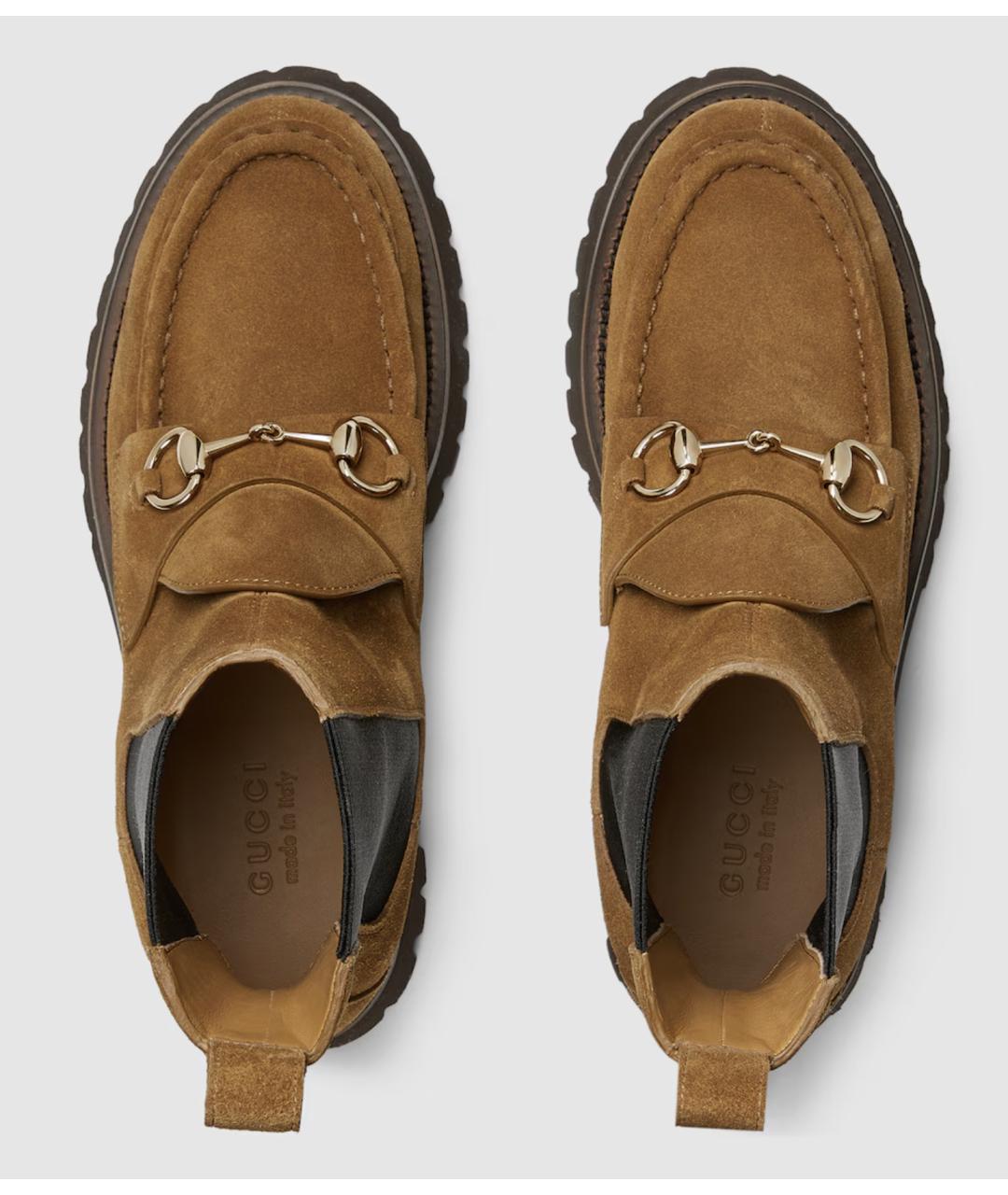 GUCCI Коричневые замшевые ботинки, фото 5