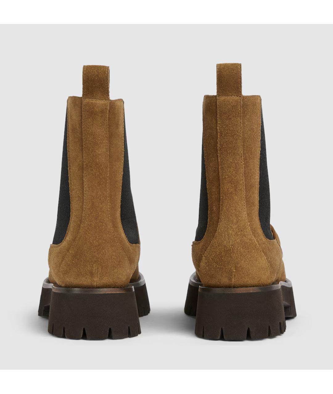 GUCCI Коричневые замшевые ботинки, фото 4