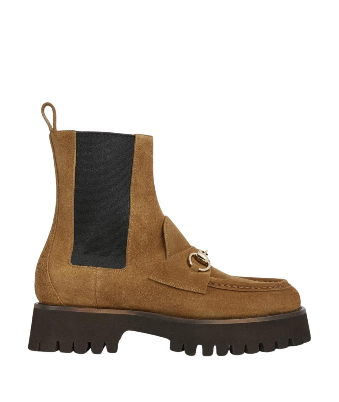GUCCI Коричневые замшевые ботинки, фото 1