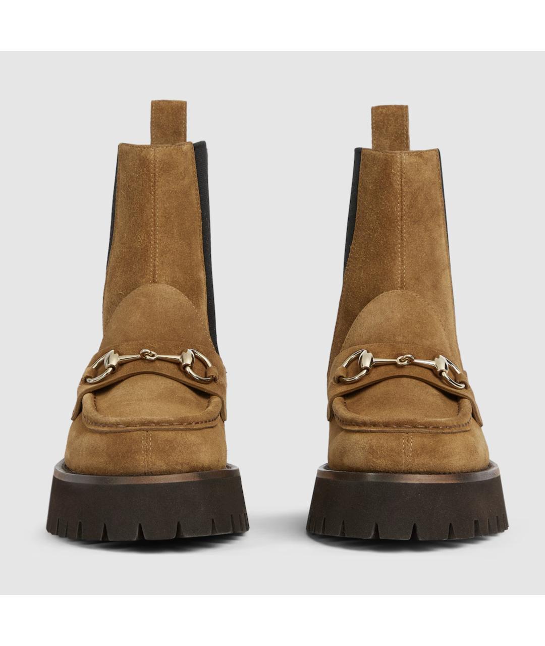 GUCCI Коричневые замшевые ботинки, фото 3