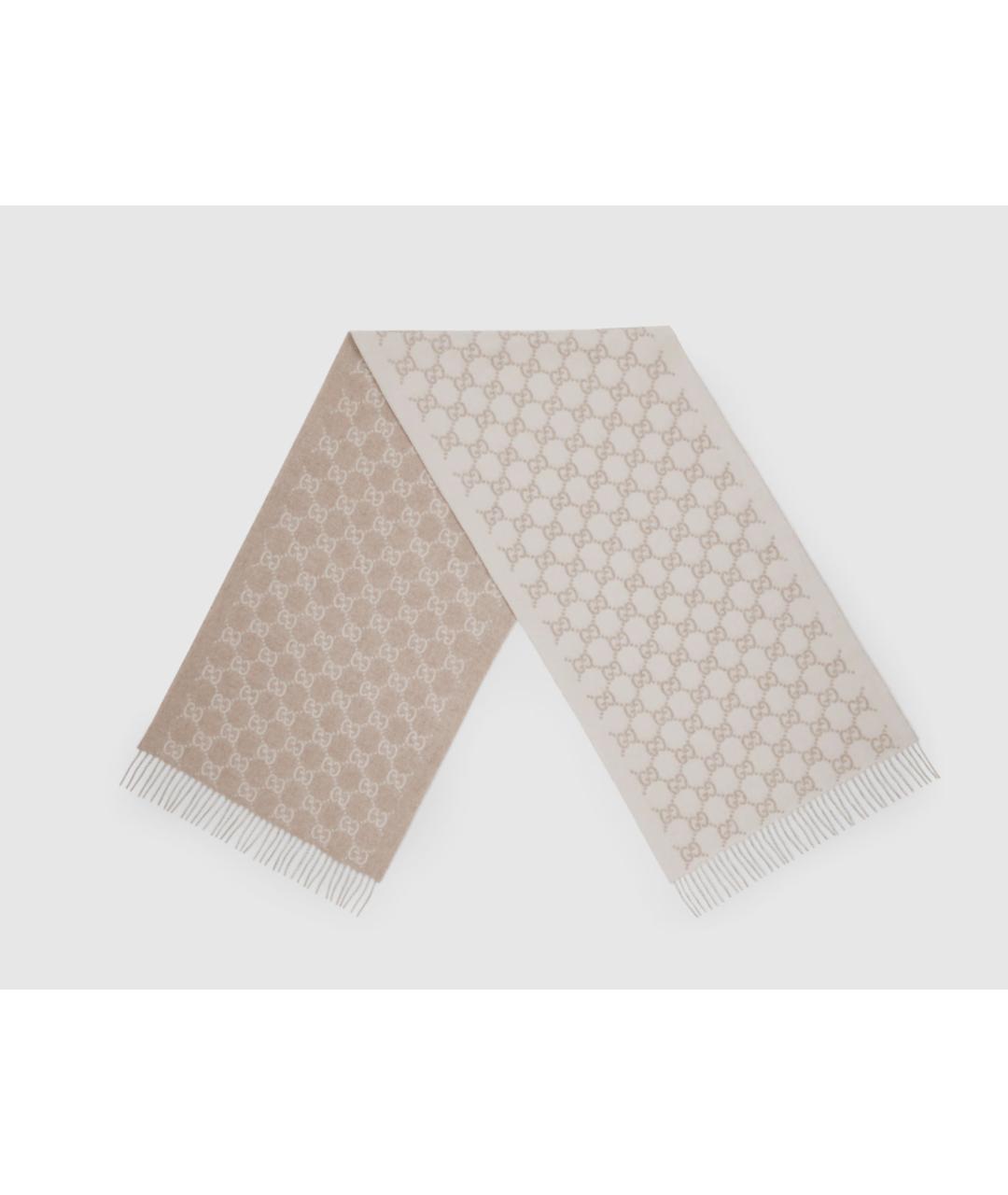 GUCCI Белый кашемировый шарф, фото 2