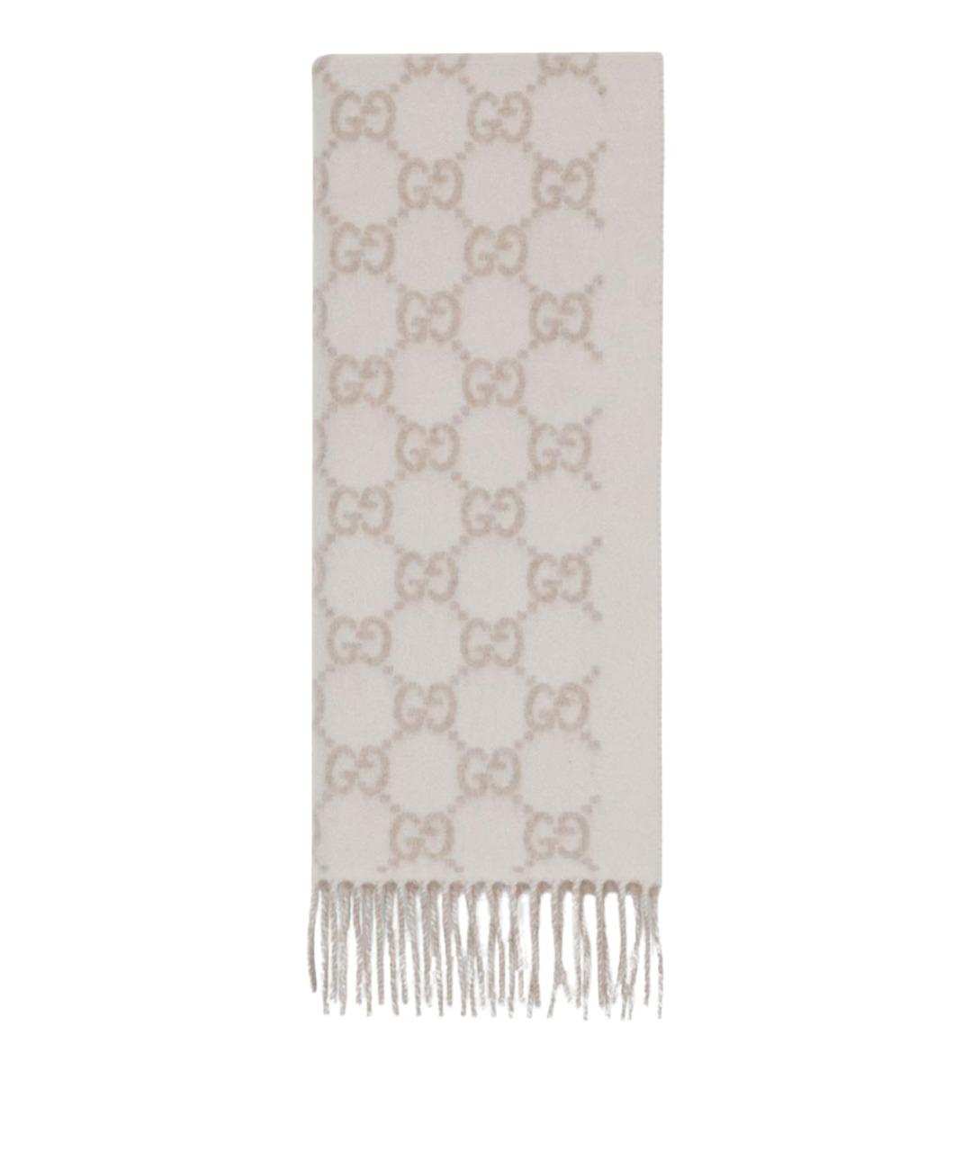 GUCCI Белый кашемировый шарф, фото 1