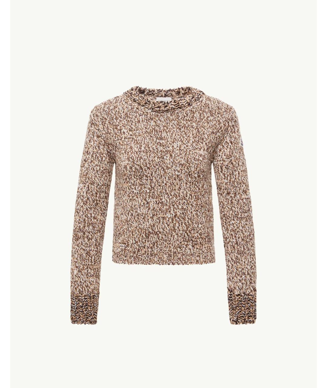 MONCLER Коричневый шерстяной джемпер / свитер, фото 6