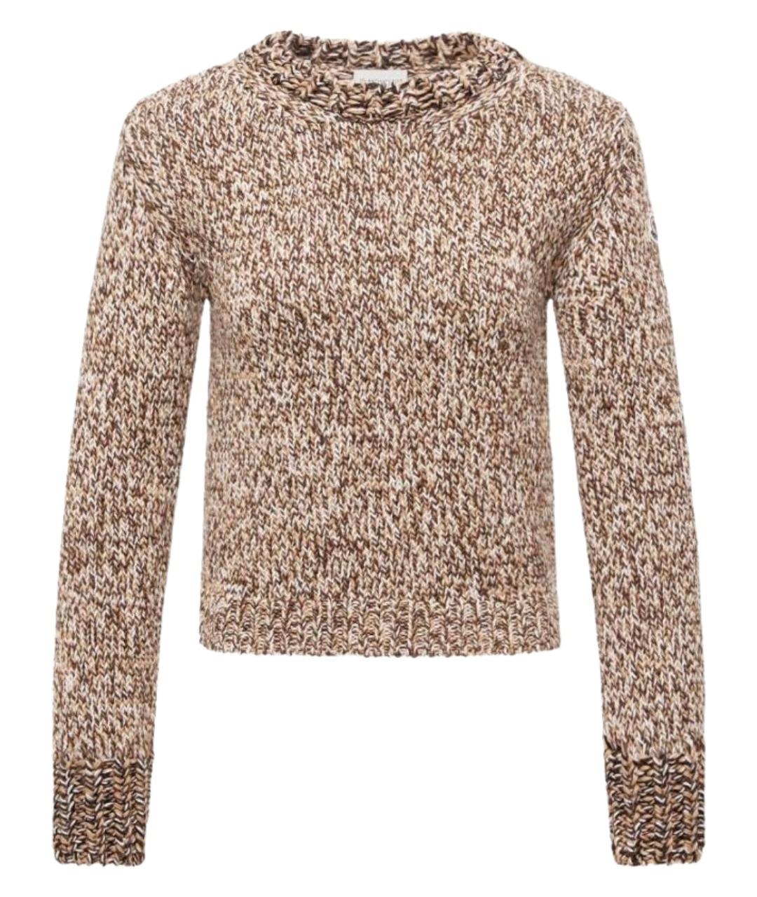 MONCLER Коричневый шерстяной джемпер / свитер, фото 1