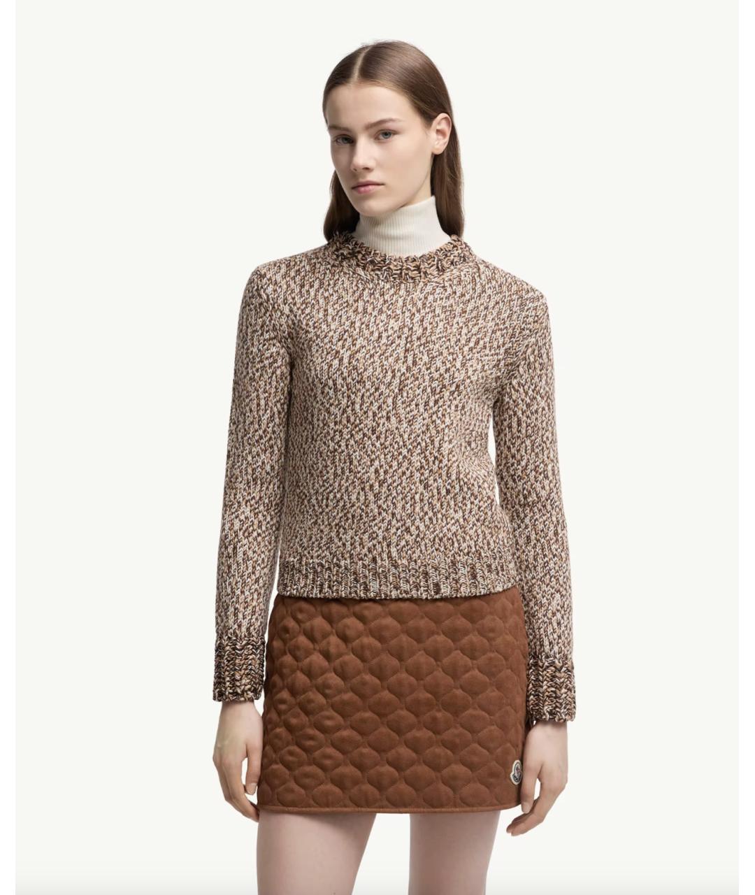 MONCLER Коричневый шерстяной джемпер / свитер, фото 4