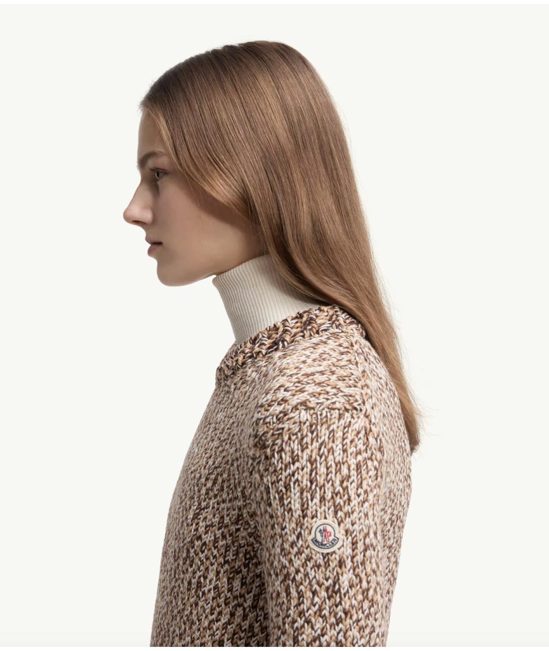 MONCLER Коричневый шерстяной джемпер / свитер, фото 3