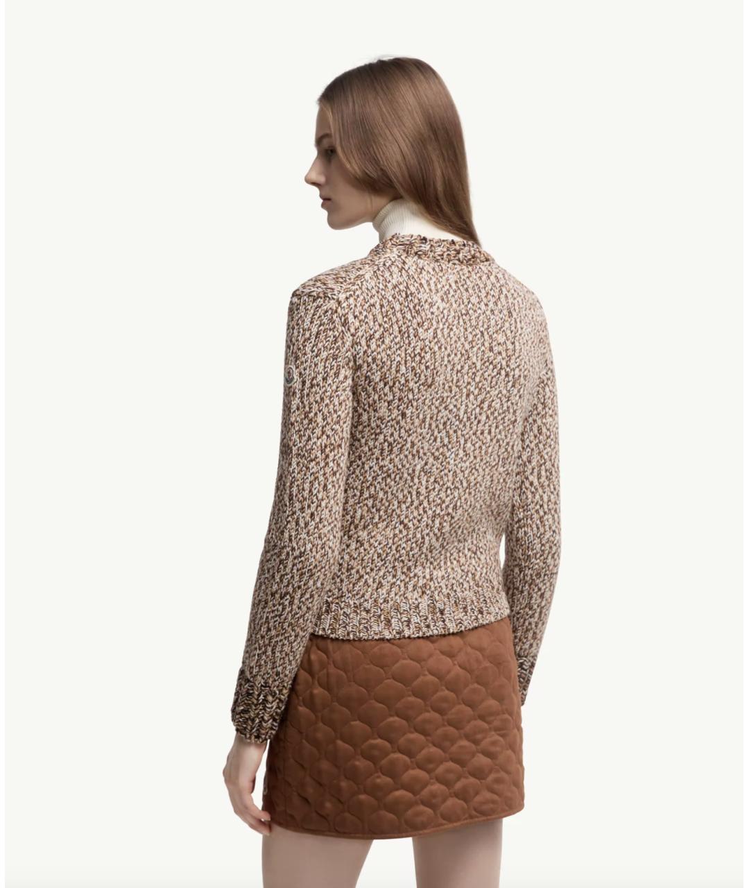 MONCLER Коричневый шерстяной джемпер / свитер, фото 5