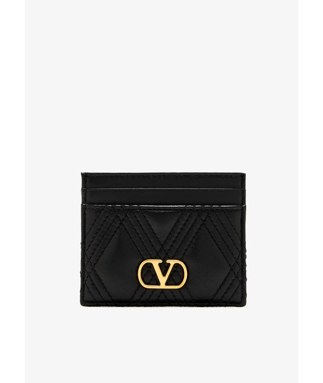 VALENTINO Черный кожаный кардхолдер, фото 4
