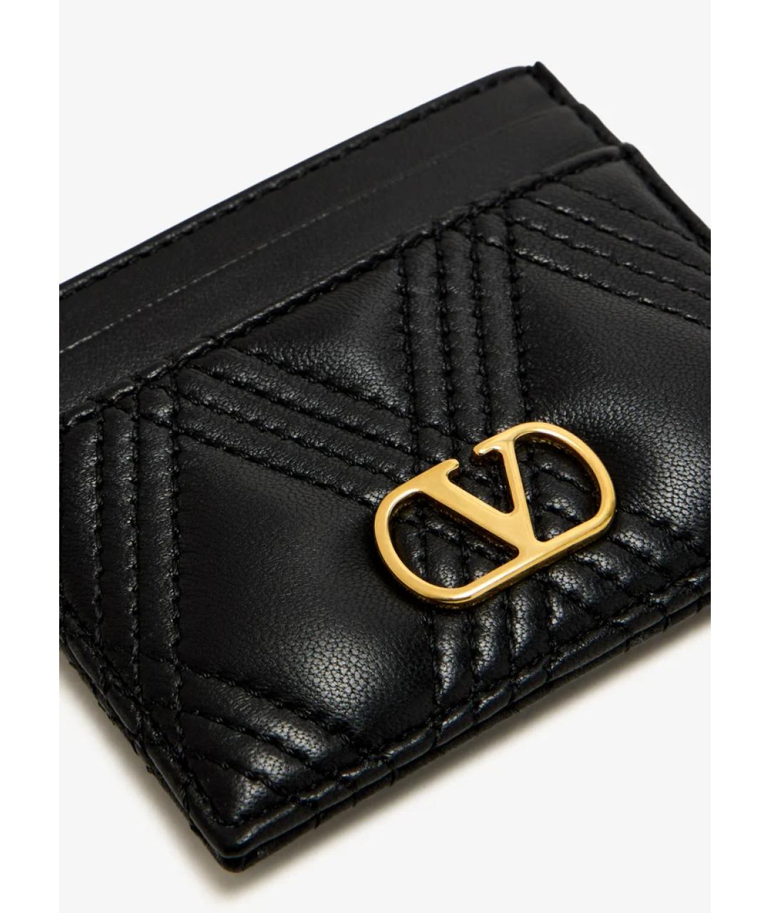 VALENTINO Черный кожаный кардхолдер, фото 3
