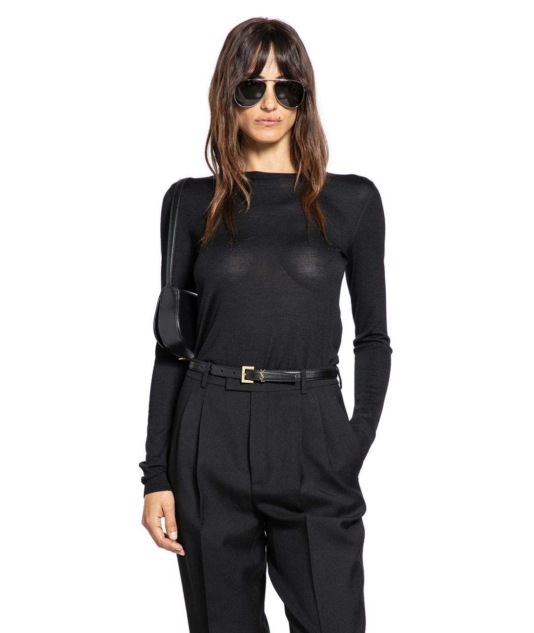 SAINT LAURENT Черный шерстяной джемпер / свитер, фото 3