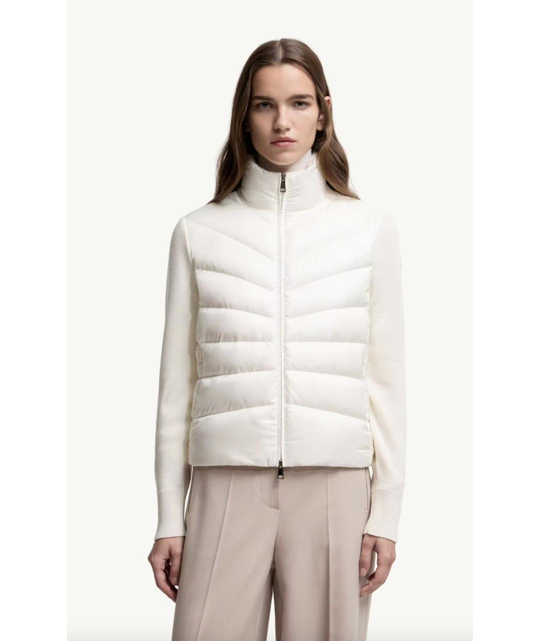 MONCLER Белый полиамидовый кардиган, фото 4