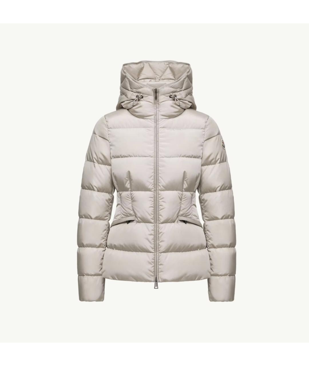 MONCLER Бежевый полиамидовый пуховик, фото 5