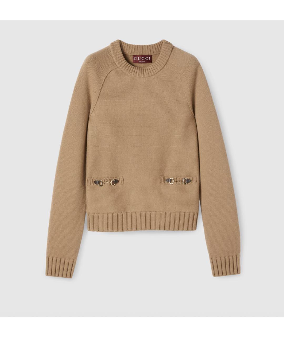 GUCCI Бежевый шерстяной джемпер / свитер, фото 6