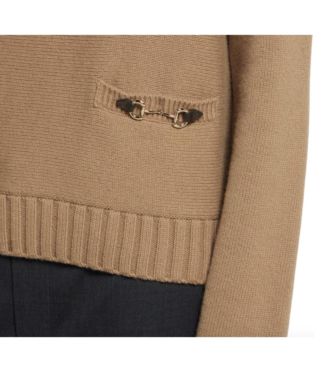 GUCCI Бежевый шерстяной джемпер / свитер, фото 4