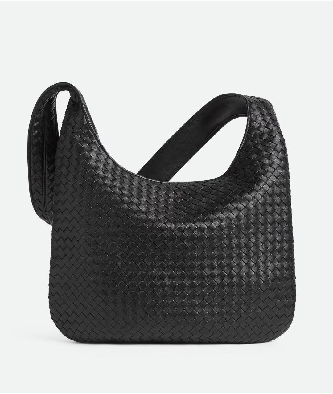 BOTTEGA VENETA Черная кожаная сумка на плечо, фото 5