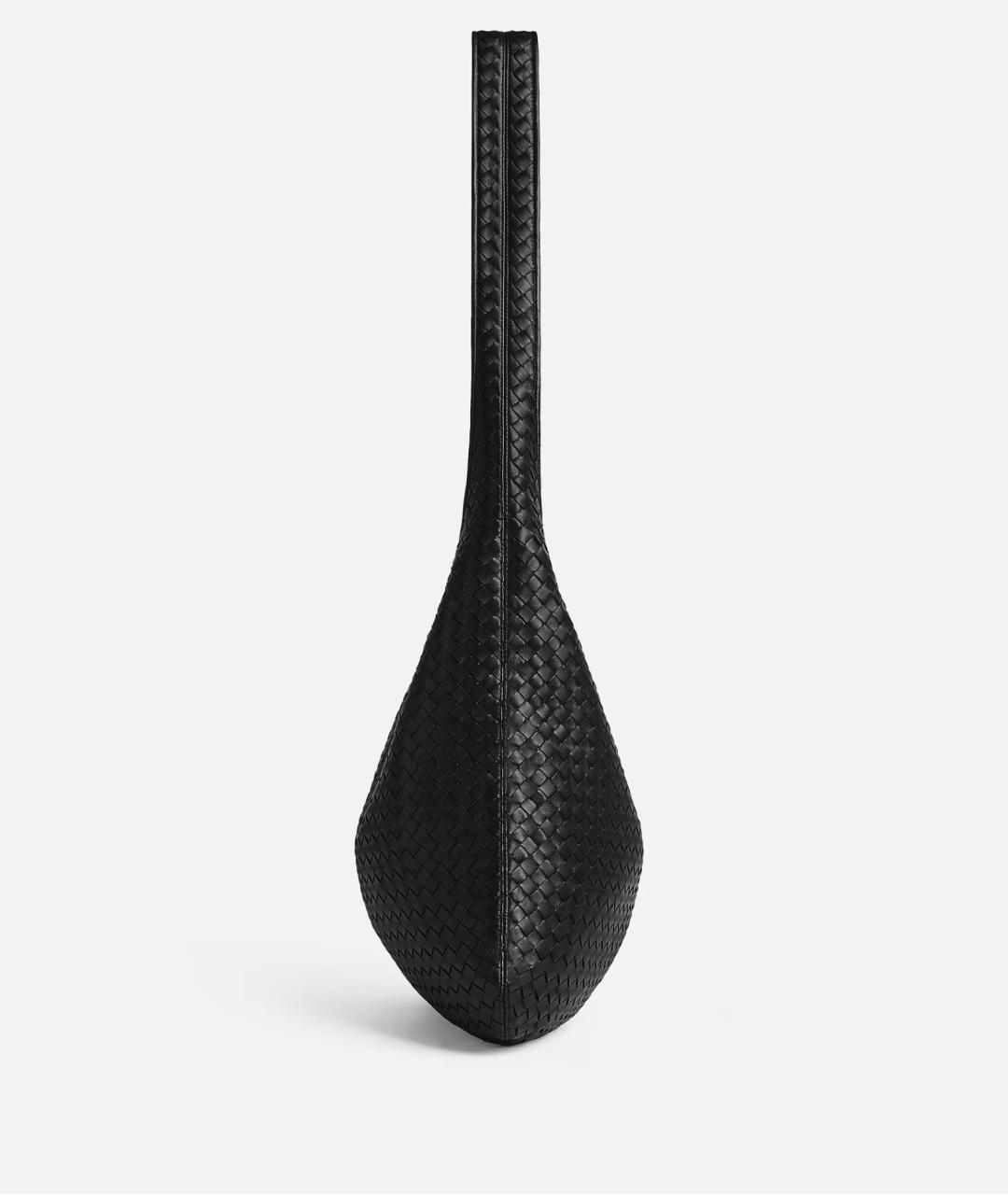 BOTTEGA VENETA Черная кожаная сумка на плечо, фото 4