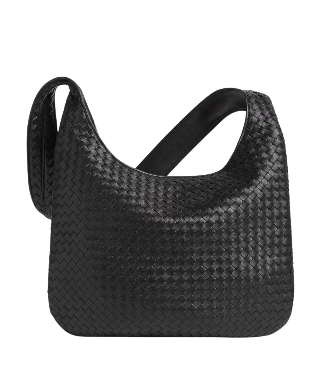 BOTTEGA VENETA Черная кожаная сумка на плечо, фото 1