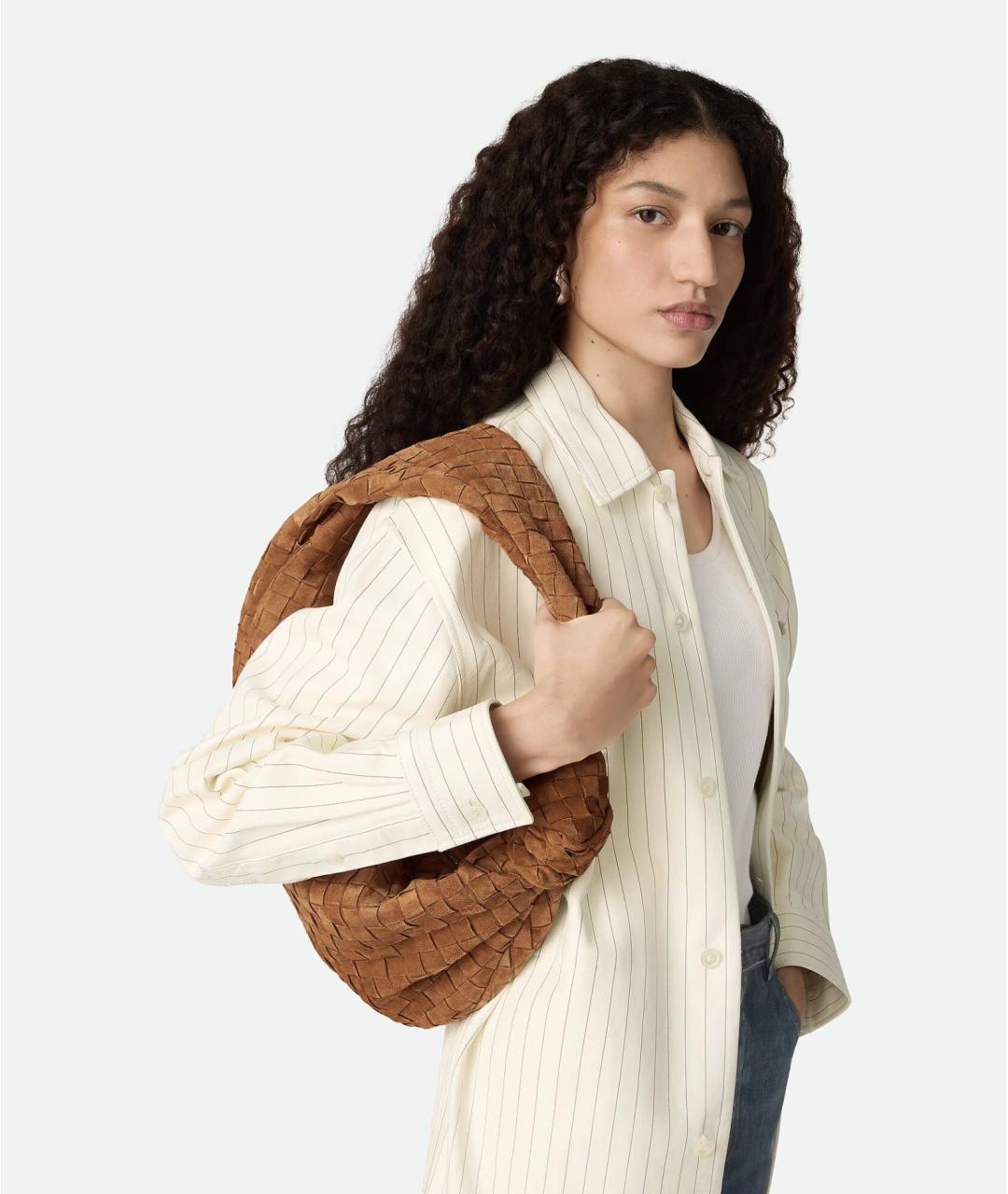 BOTTEGA VENETA Коричневая замшевая сумка через плечо, фото 5