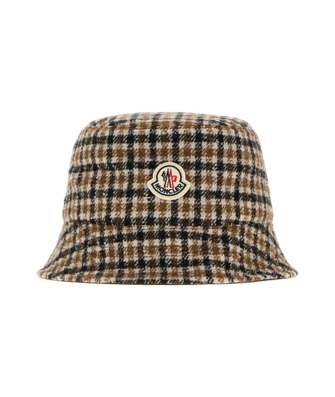 MONCLER Коричневая шерстяная панама, фото 1