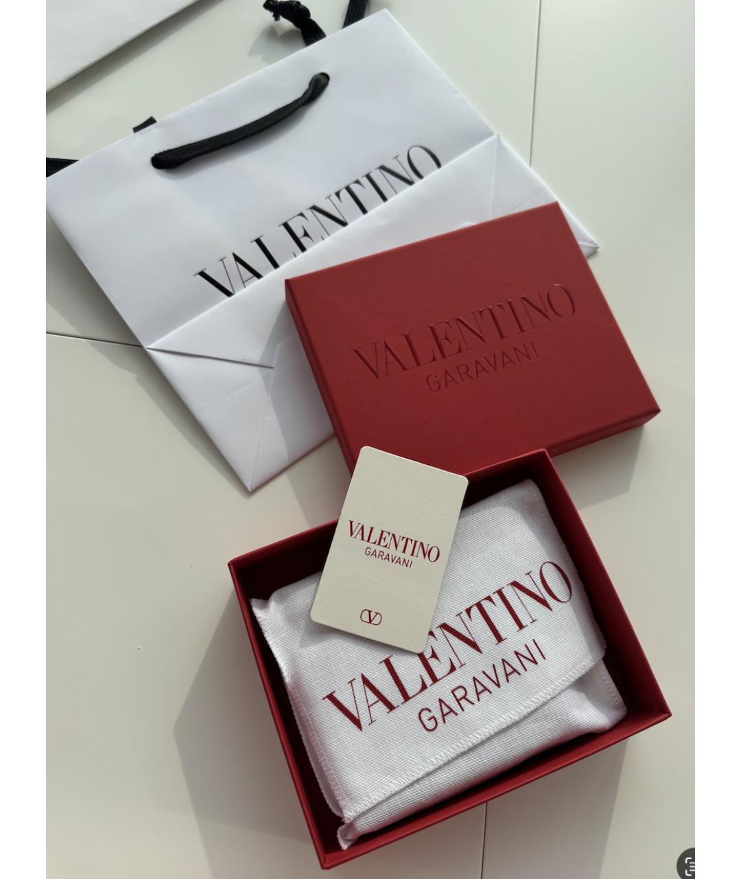 VALENTINO Черный кожаный кошелек, фото 5